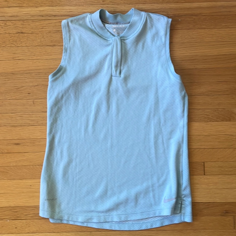 Nike collarless golf polo | light blue | small